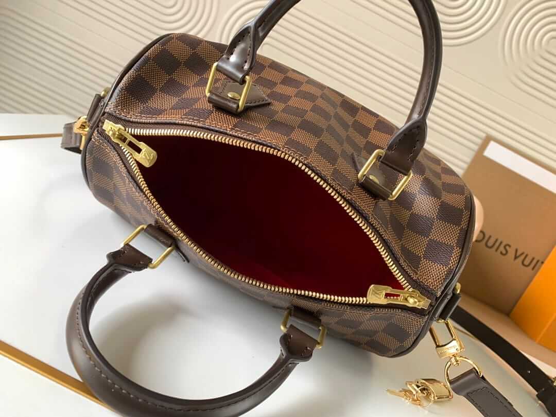 Louis Vuitton Speedy Bandoulière 25 Handle Shoulder Bag in Damier Ebene Canvas