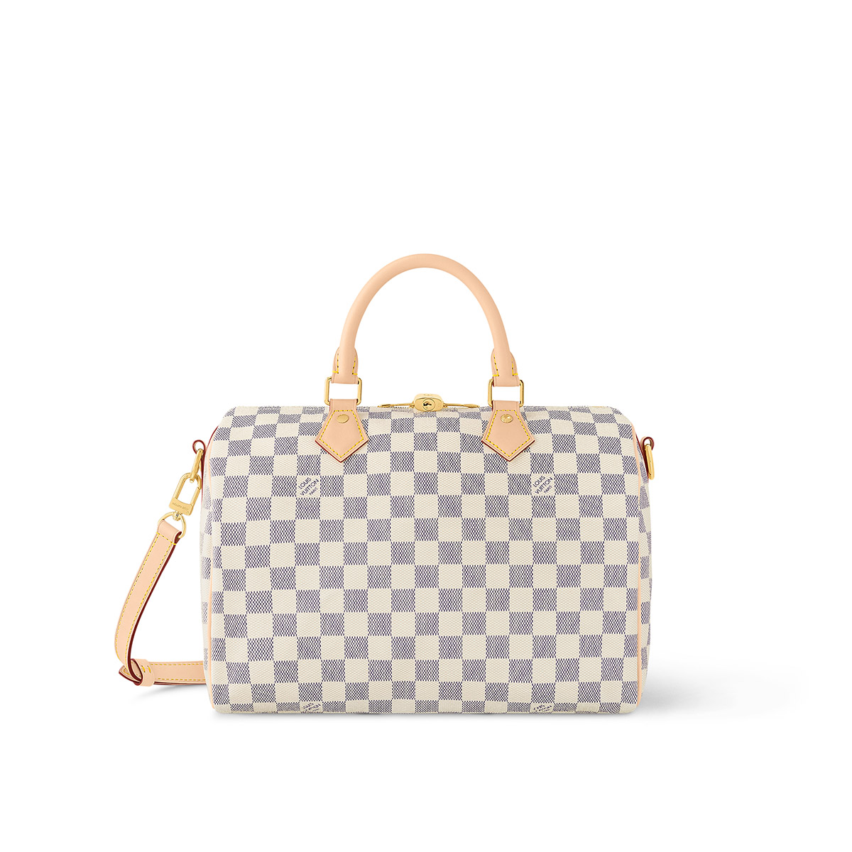 Louis Vuitton Speedy Bandoulière 25 Handle Shoulder Bag in Damier Azur Canvas