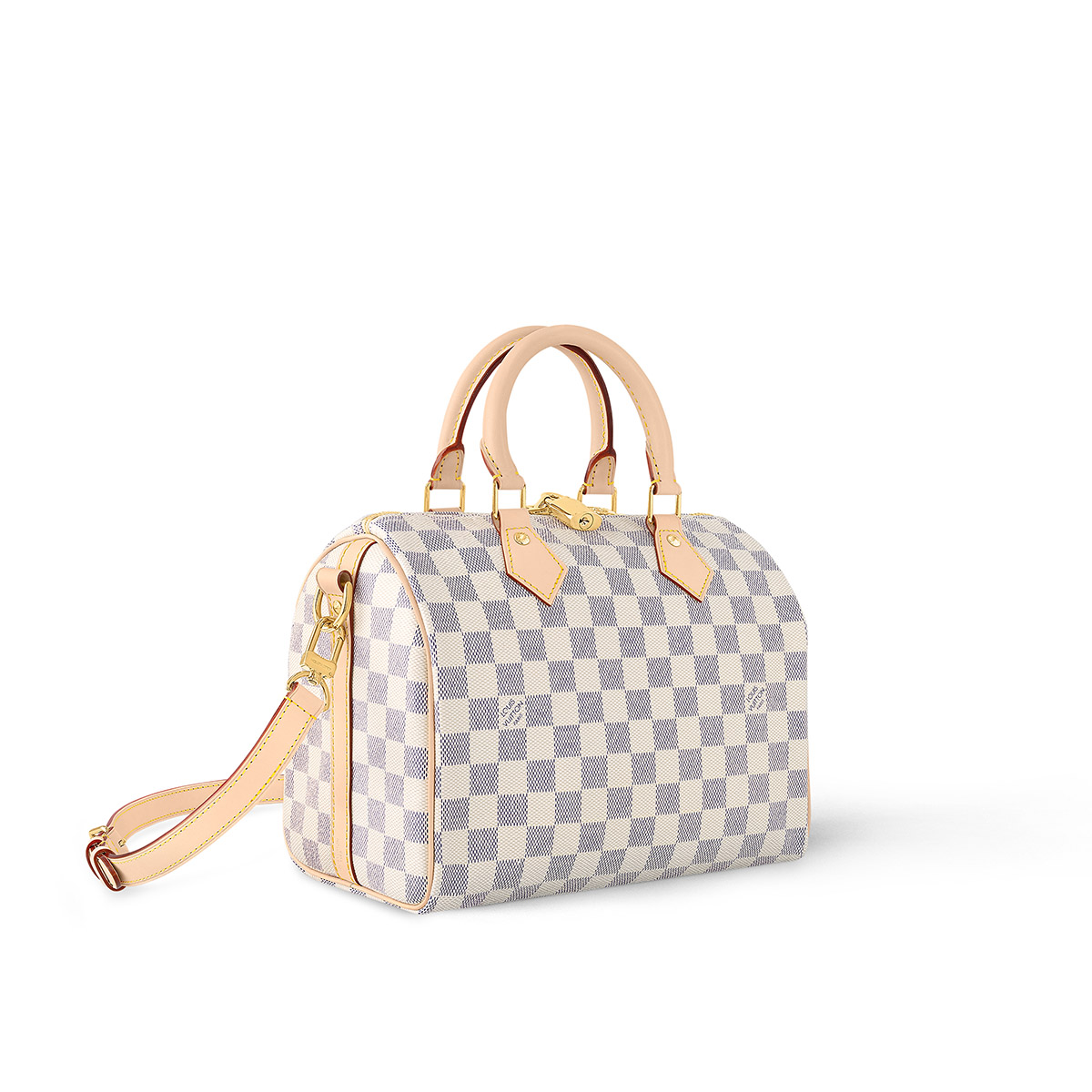 Louis Vuitton Speedy Bandoulière 25 Handle Shoulder Bag in Damier Azur Canvas