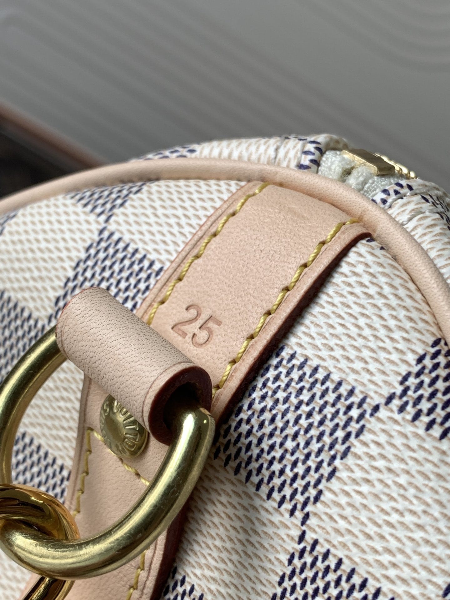 Louis Vuitton Speedy Bandoulière 25 Handle Shoulder Bag in Damier Azur Canvas