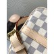 Louis Vuitton Speedy Bandoulière 25 Handle Shoulder Bag in Damier Azur Canvas