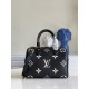 Louis Vuitton Speedy Bandoulière 25 Handle Shoulder Bag in Bicolor Monogram Leather - Black/Beige