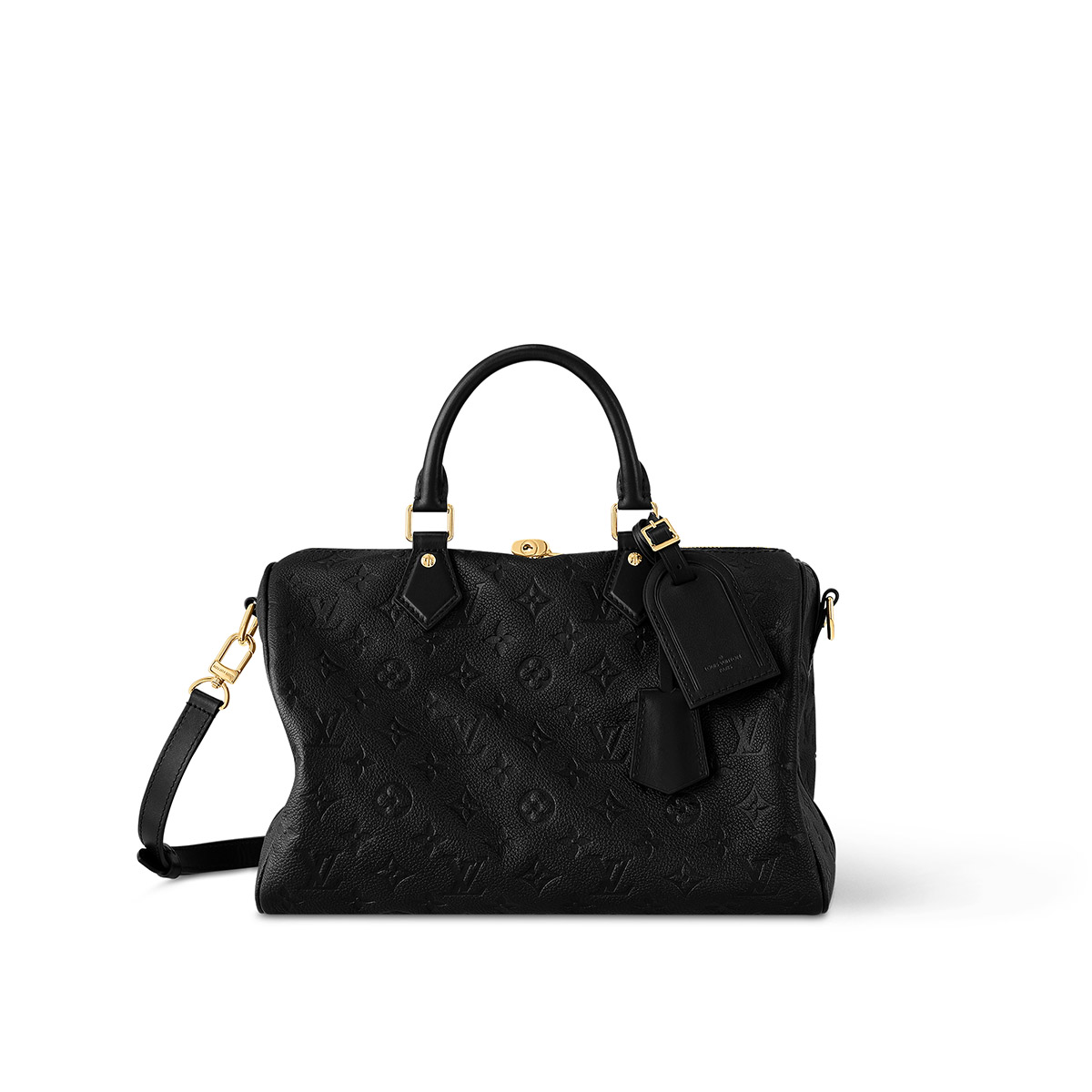 Louis Vuitton Speedy Soft 30 Handle Shoulder Bag in Monogram Leather - Black