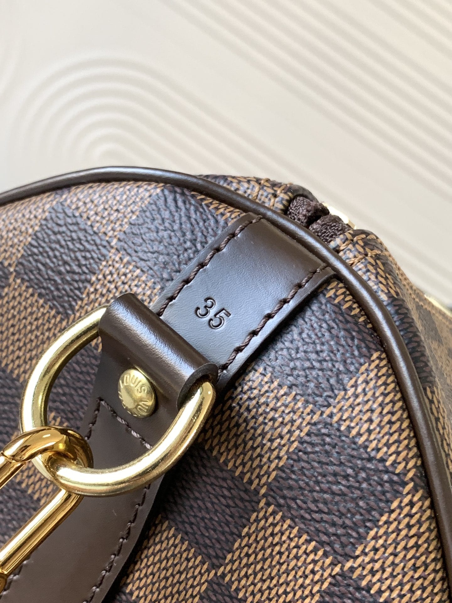 Louis Vuitton Speedy Bandoulière 35 Handle Shoulder Bag in Damier Ebene Canvas