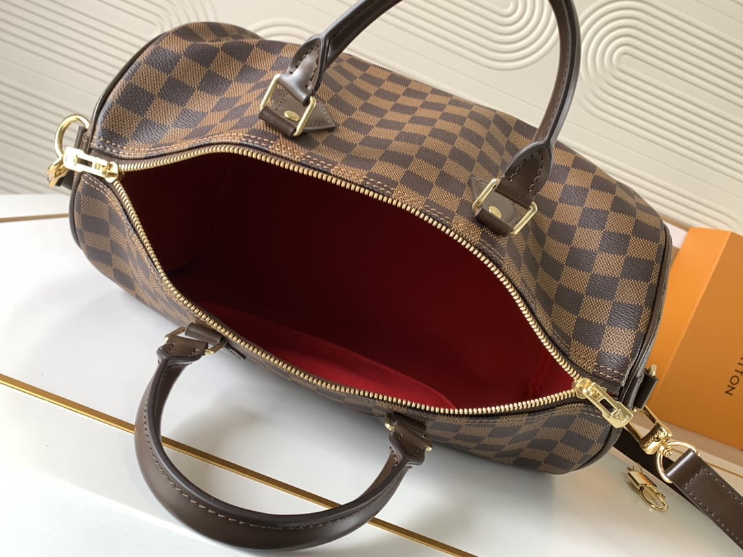 Louis Vuitton Speedy Bandoulière 35 Handle Shoulder Bag in Damier Ebene Canvas