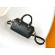 Louis Vuitton Nano Speedy Handle Shoulder Bag in Monogram Leather - Black