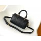 Louis Vuitton Nano Speedy Handle Shoulder Bag in Monogram Leather - Black