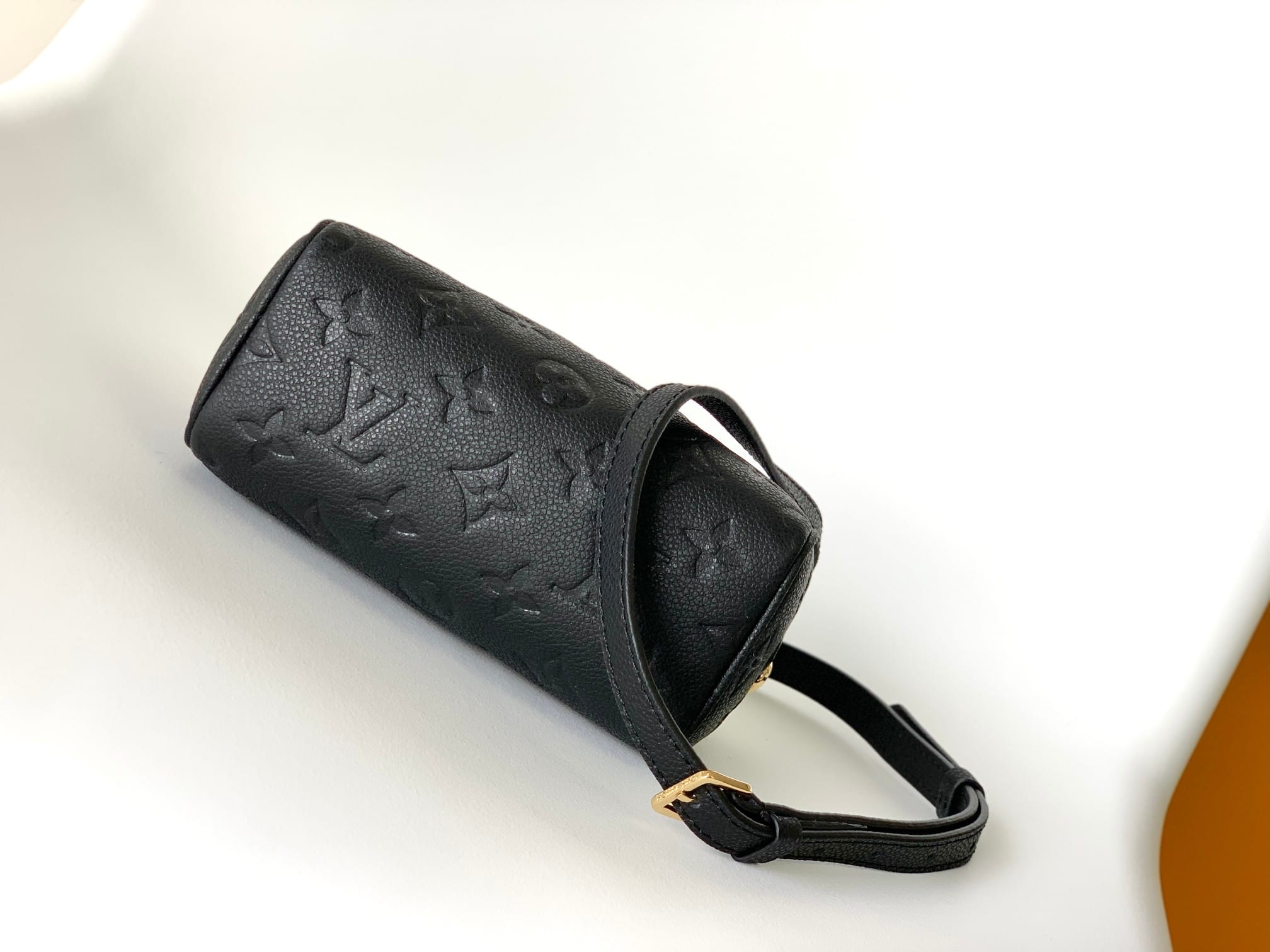 Louis Vuitton Nano Speedy Handle Shoulder Bag in Monogram Leather - Black