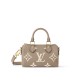 Louis Vuitton Nano Speedy Handle Shoulder Bag in Bicolor Monogram Leather - Gray/Cream