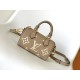 Louis Vuitton Nano Speedy Handle Shoulder Bag in Bicolor Monogram Leather - Gray/Cream