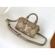 Louis Vuitton Nano Speedy Handle Shoulder Bag in Bicolor Monogram Leather - Gray/Cream