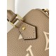 Louis Vuitton Nano Speedy Handle Shoulder Bag in Bicolor Monogram Leather - Gray/Cream