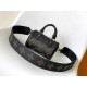 Louis Vuitton Nano Speedy Handle Shoulder Bag in Monogram Leather - Black