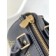 Louis Vuitton Nano Speedy Handle Shoulder Bag in Monogram Leather - Black