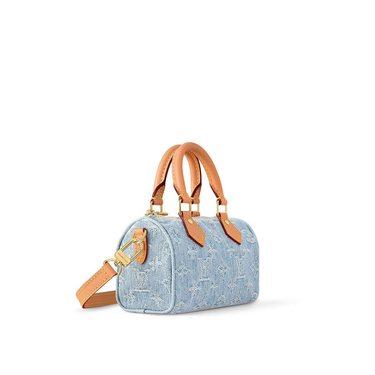 Louis Vuitton Nano Speedy Handle Shoulder Bag in Monogram Denim - Sky Blue