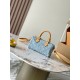 Louis Vuitton Nano Speedy Handle Shoulder Bag in Monogram Denim - Sky Blue