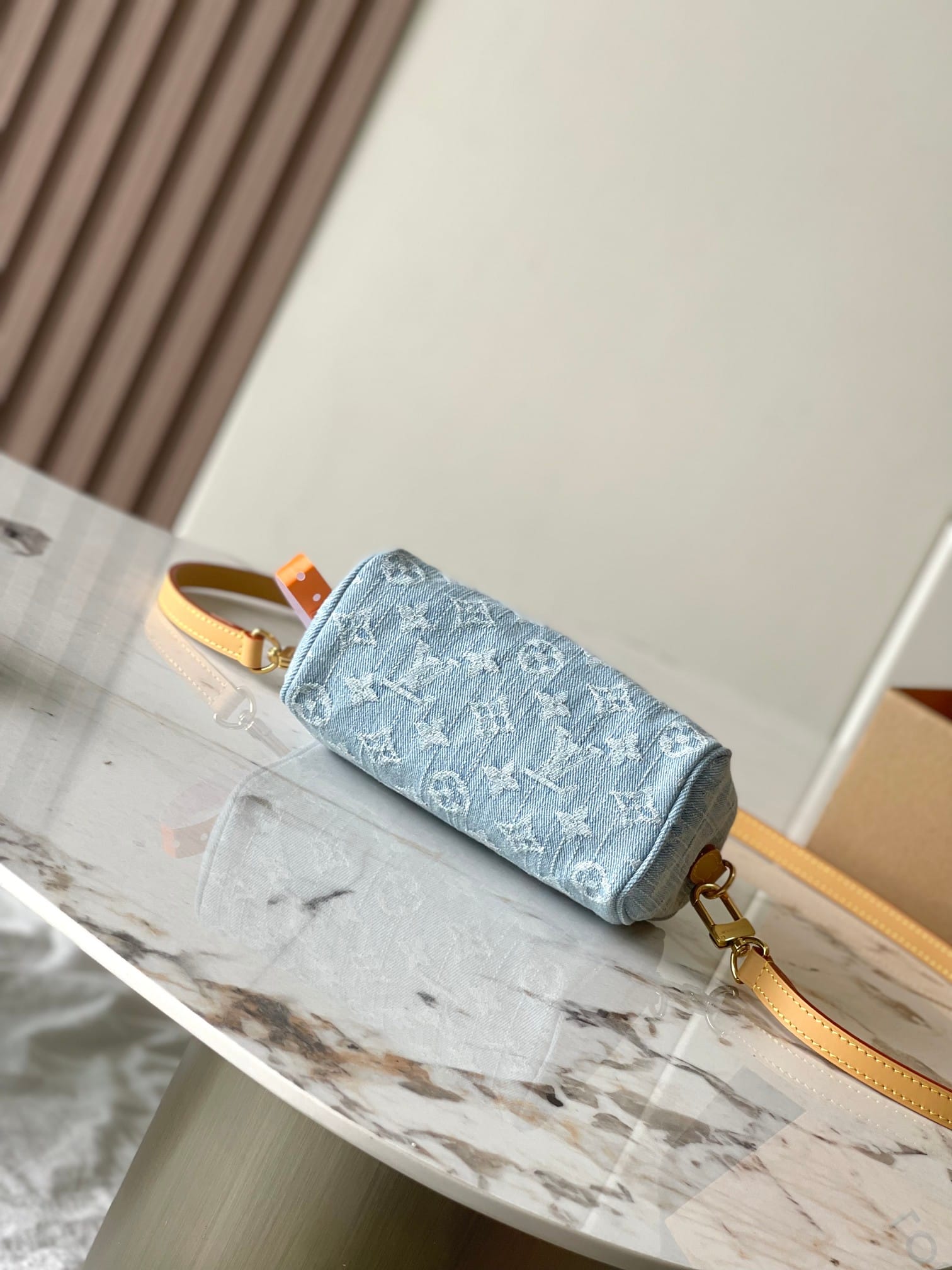 Louis Vuitton Nano Speedy Handle Shoulder Bag in Monogram Denim - Sky Blue