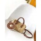 Louis Vuitton Nano Speedy Handle Shoulder Bag in Raffia - Tan