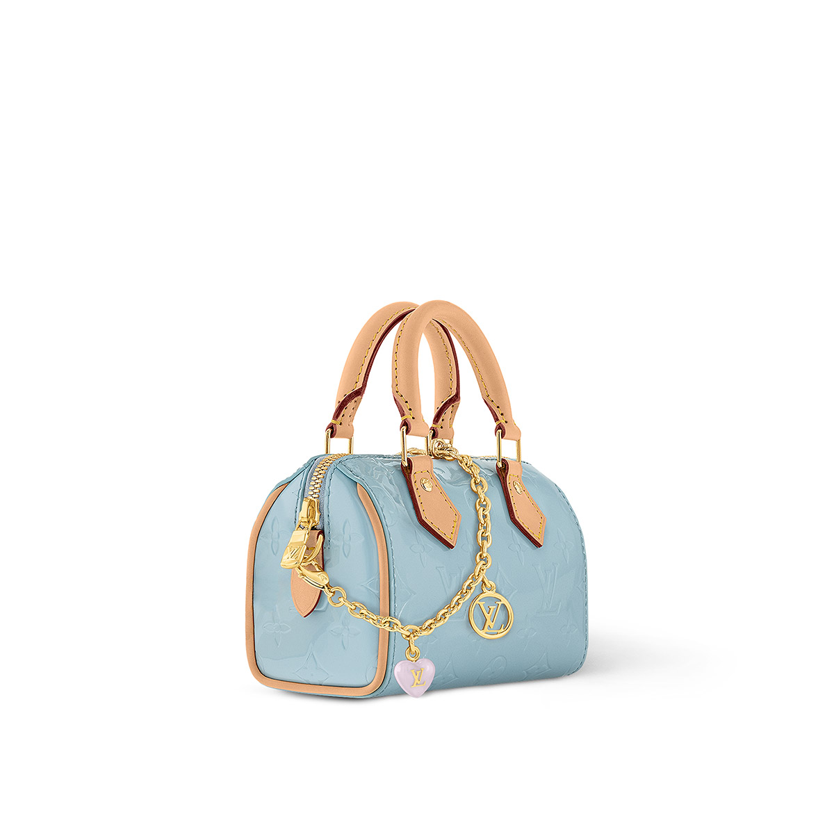 Louis Vuitton Nano Speedy Handle Shoulder Bag in Monogram Cowhide Leather - Sky Blue