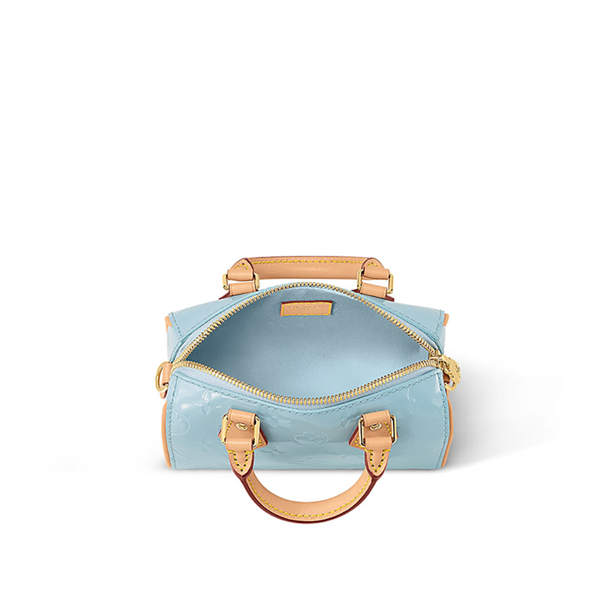 Louis Vuitton Nano Speedy Handle Shoulder Bag in Monogram Cowhide Leather - Sky Blue