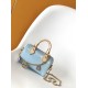 Louis Vuitton Nano Speedy Handle Shoulder Bag in Monogram Cowhide Leather - Sky Blue