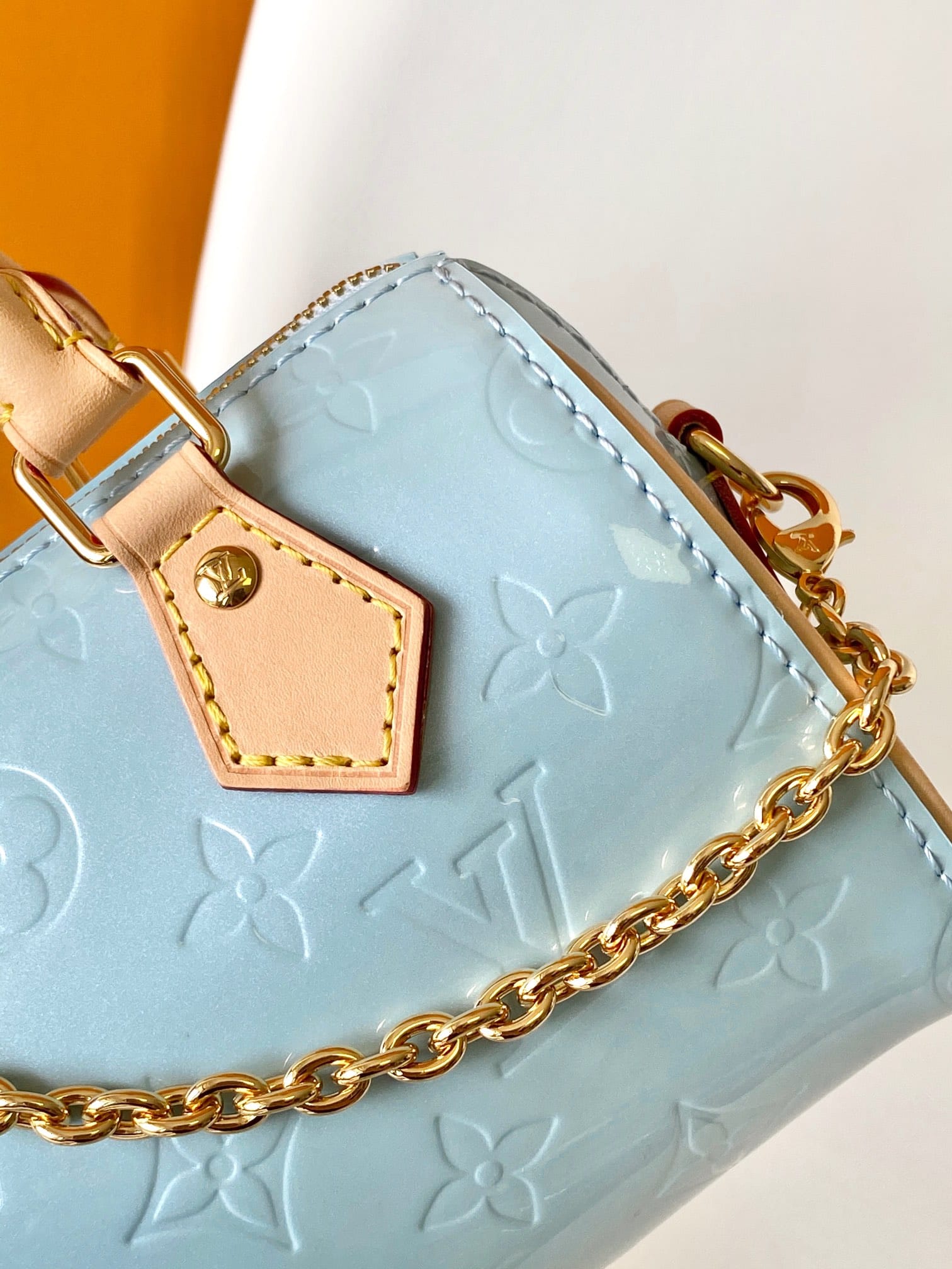 Louis Vuitton Nano Speedy Handle Shoulder Bag in Monogram Cowhide Leather - Sky Blue