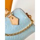 Louis Vuitton Nano Speedy Handle Shoulder Bag in Monogram Cowhide Leather - Sky Blue