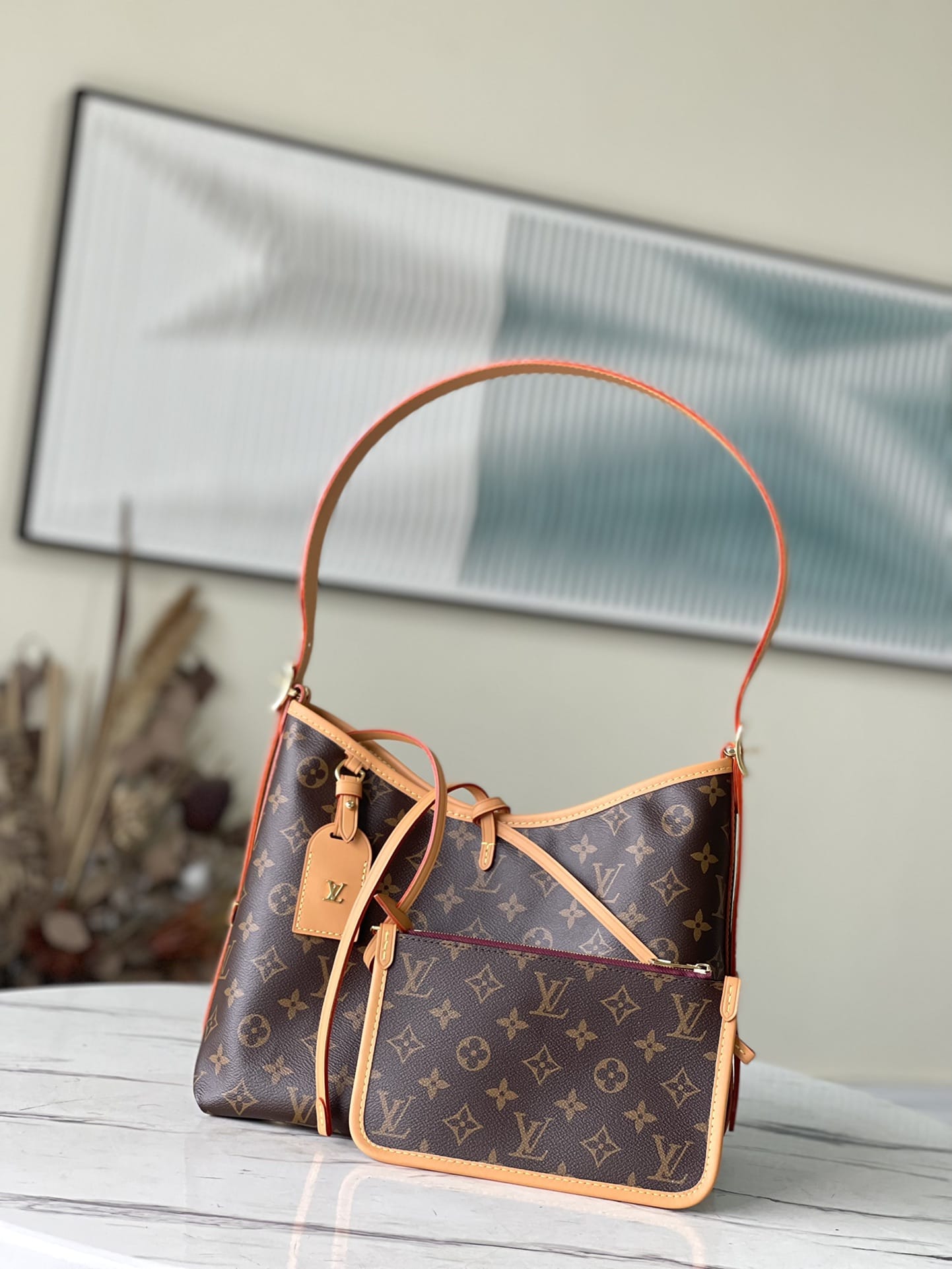 Louis Vuitton CarryAll PM Shoulder Bag in Monogram Coated Canvas