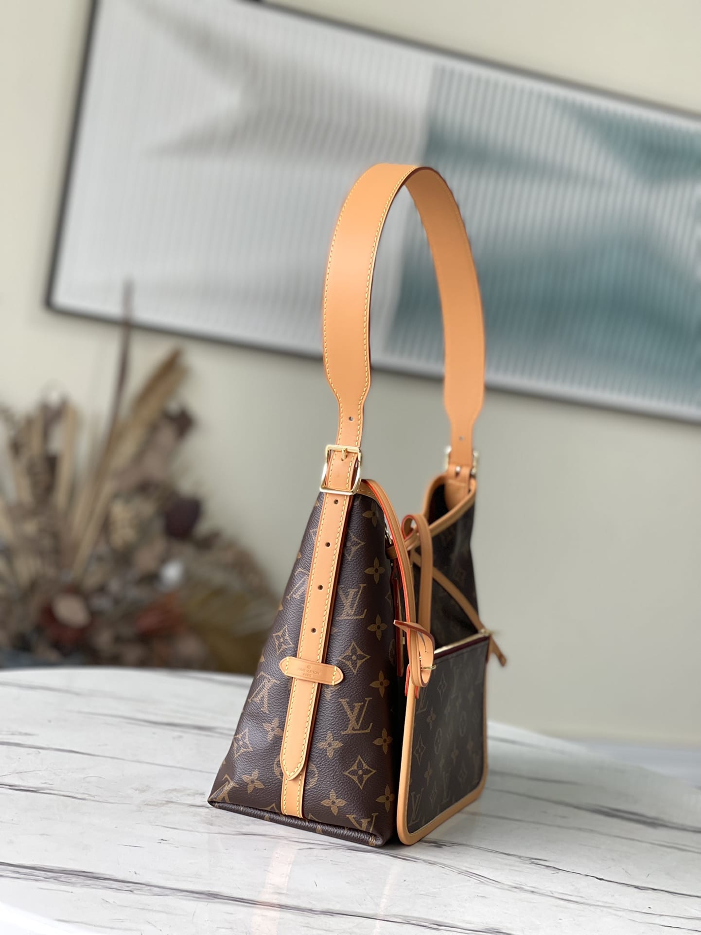 Louis Vuitton CarryAll PM Shoulder Bag in Monogram Coated Canvas