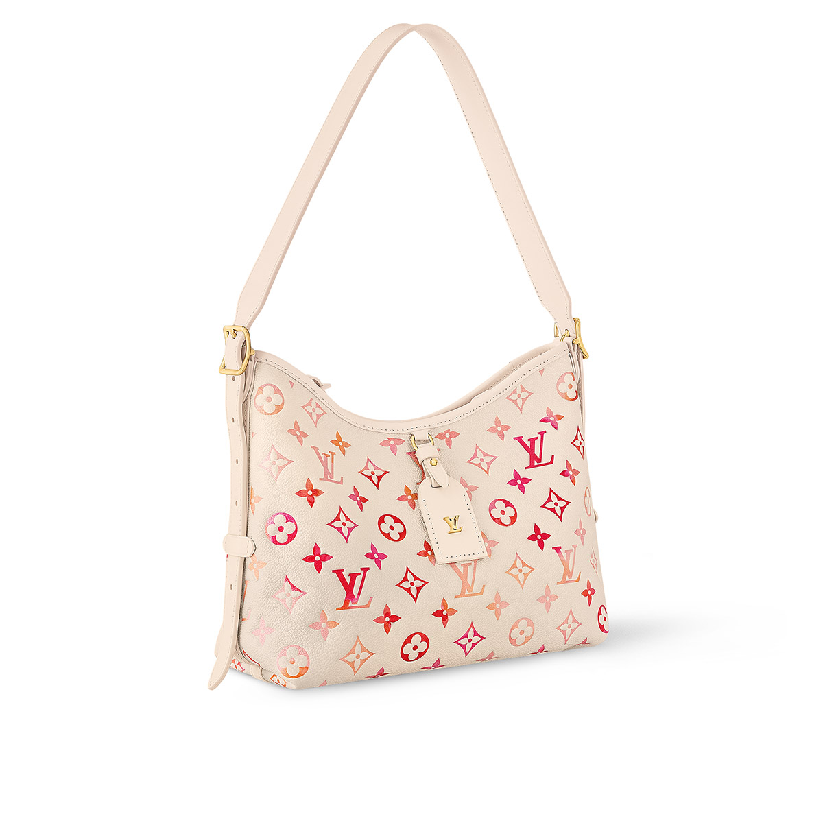 Louis Vuitton CarryAll PM Shoulder Bag in Monogram Grained Cowhide Leather - Sunrise Aquarelle