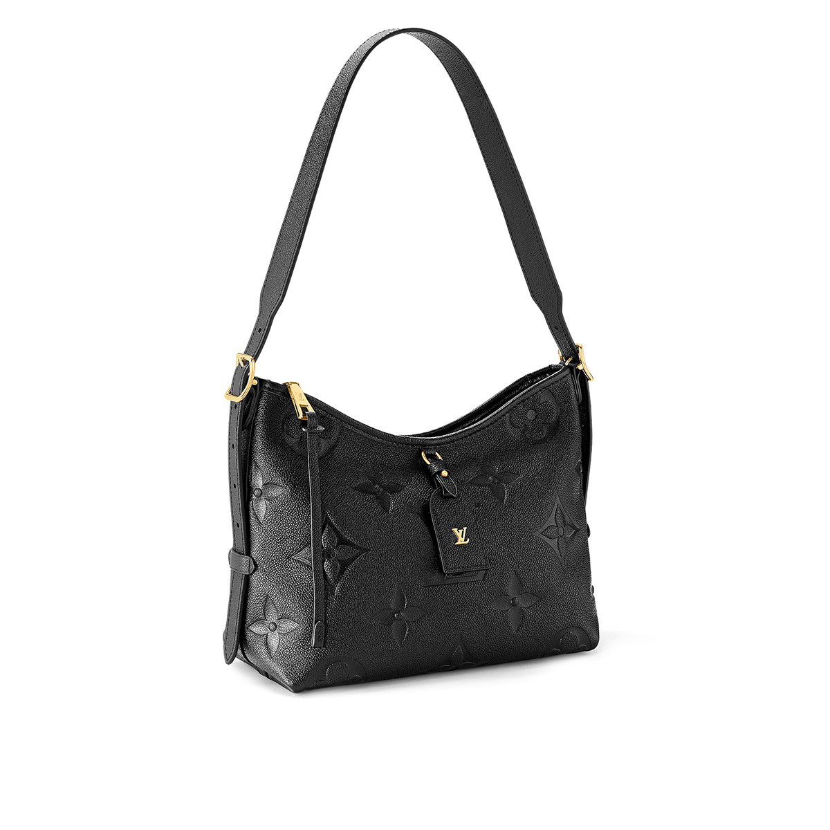 Louis Vuitton CarryAll PM Shoulder Bag in Monogram Empreinte Leather - Black