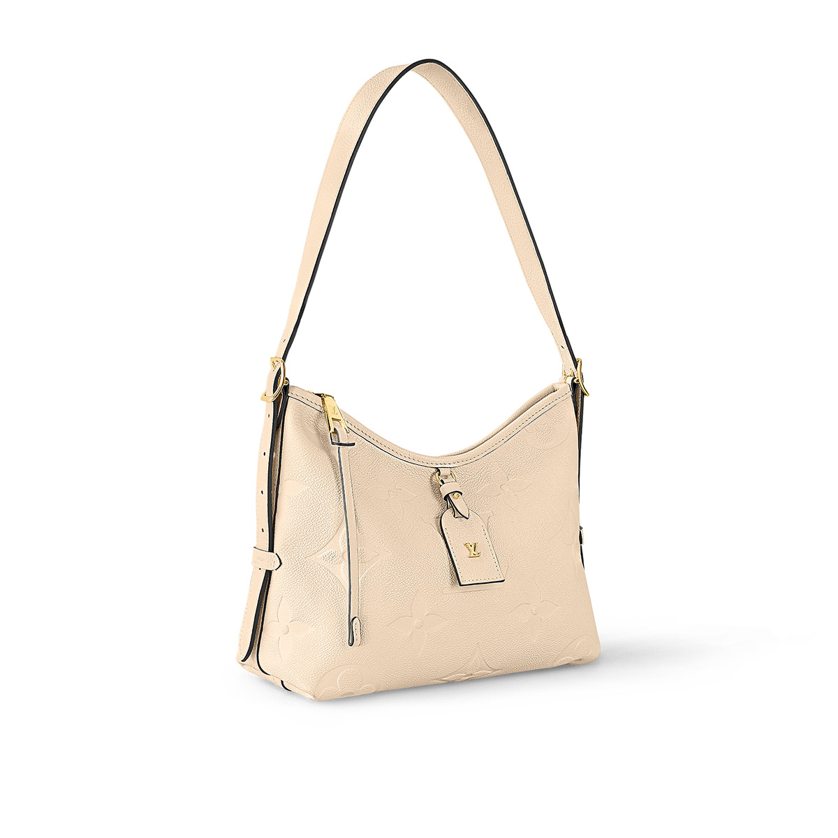 Louis Vuitton CarryAll PM Shoulder Bag in Monogram Empreinte Leather - Cream