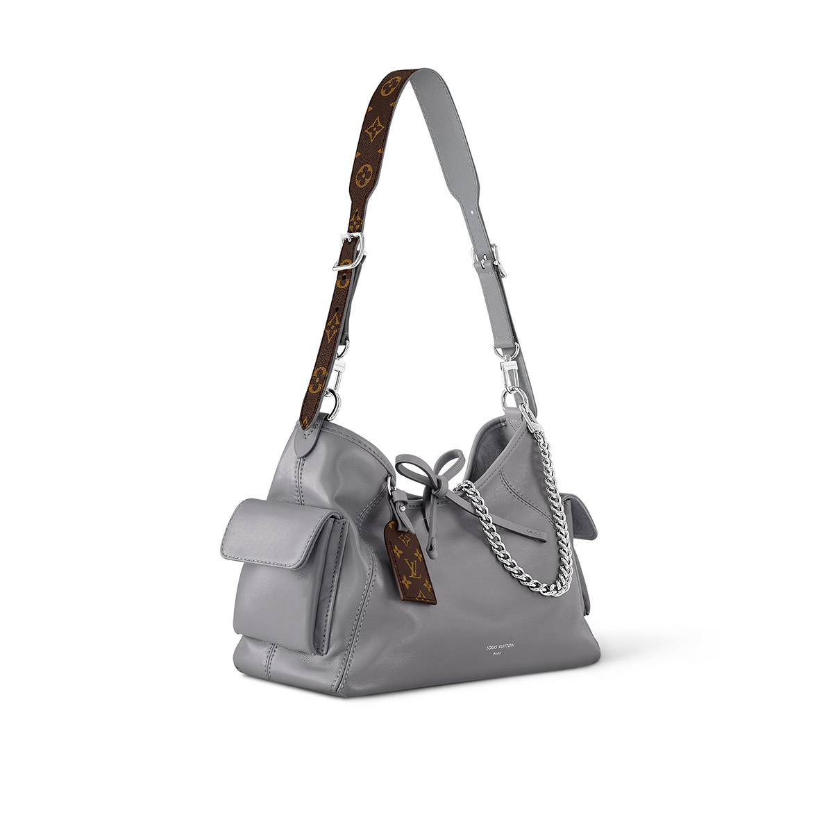 Louis Vuitton CarryAll Cargo Vibe PM Shoulder Bag in Lambskin - Gris Trianon