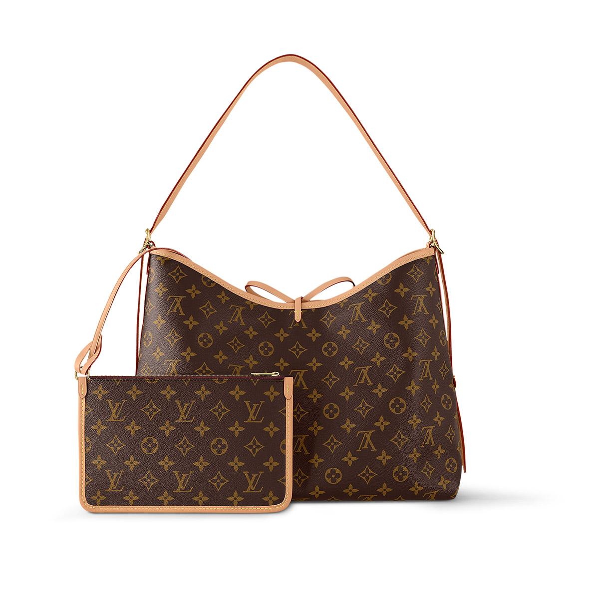 Louis Vuitton CarryAll MM Shoulder Bag in Monogram Coated Canvas