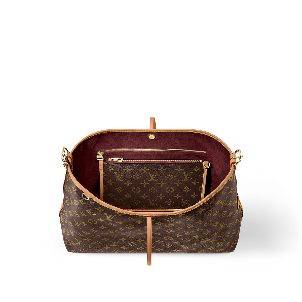 Louis Vuitton CarryAll MM Shoulder Bag in Monogram Coated Canvas