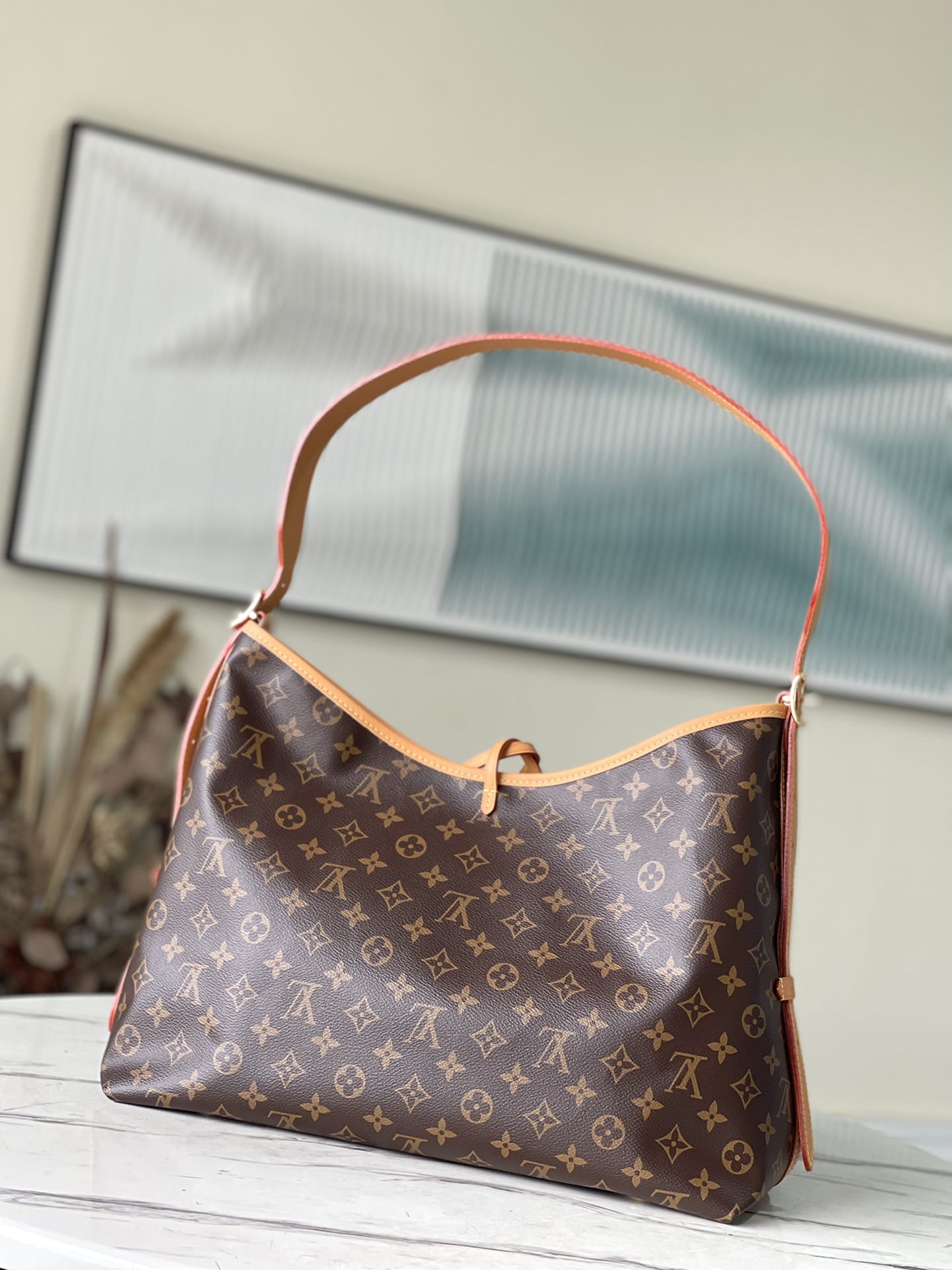 Louis Vuitton CarryAll MM Shoulder Bag in Monogram Coated Canvas