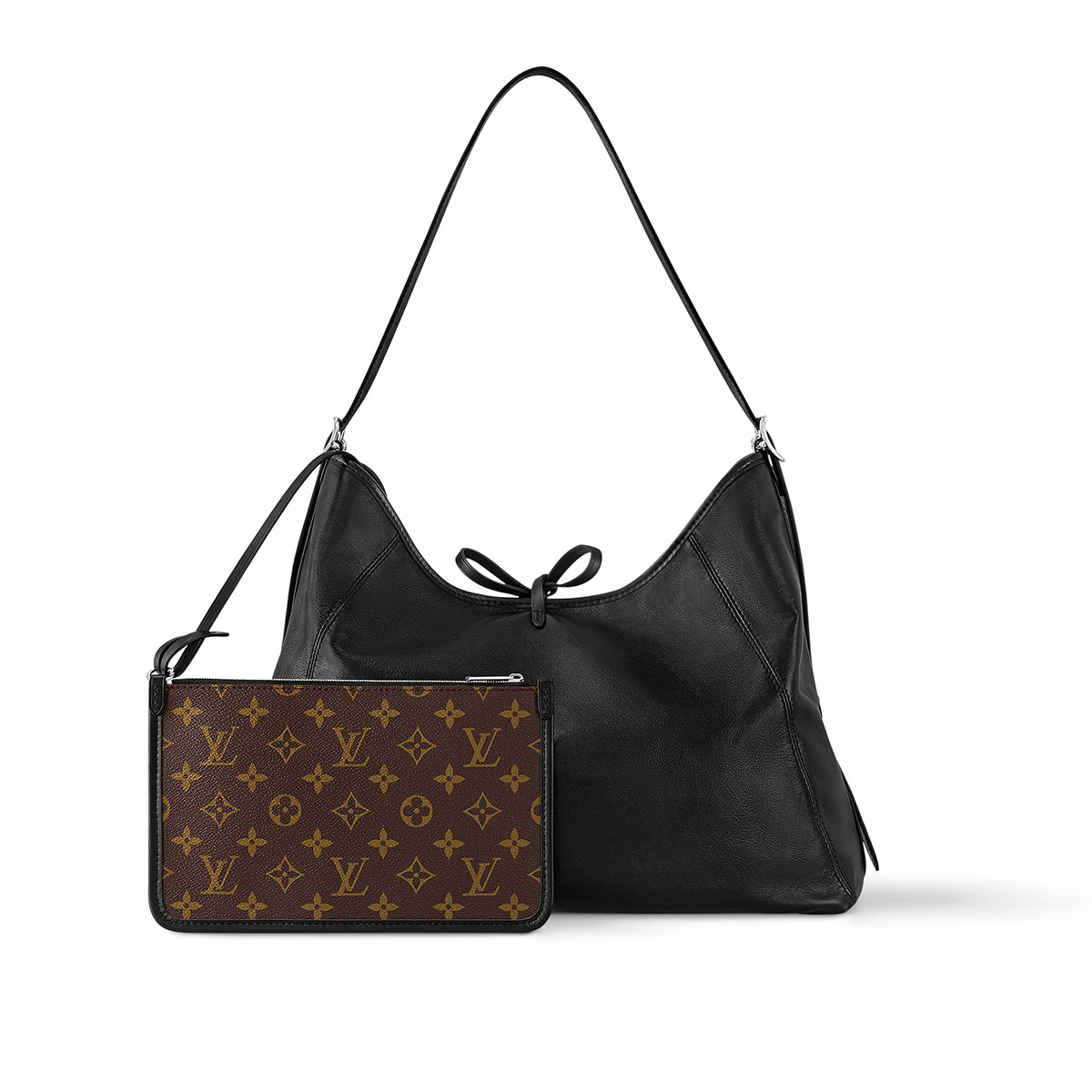 Louis Vuitton CarryAll Cargo Vibe MM Shoulder Bag in Lambskin - Black