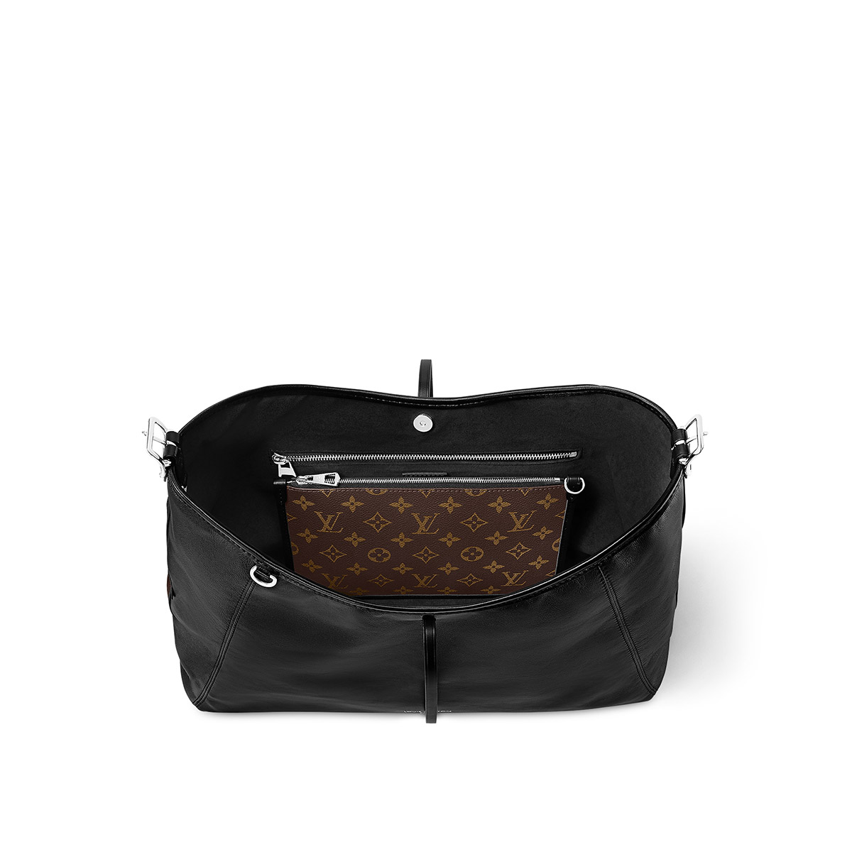 Louis Vuitton CarryAll Cargo Vibe MM Shoulder Bag in Lambskin - Black