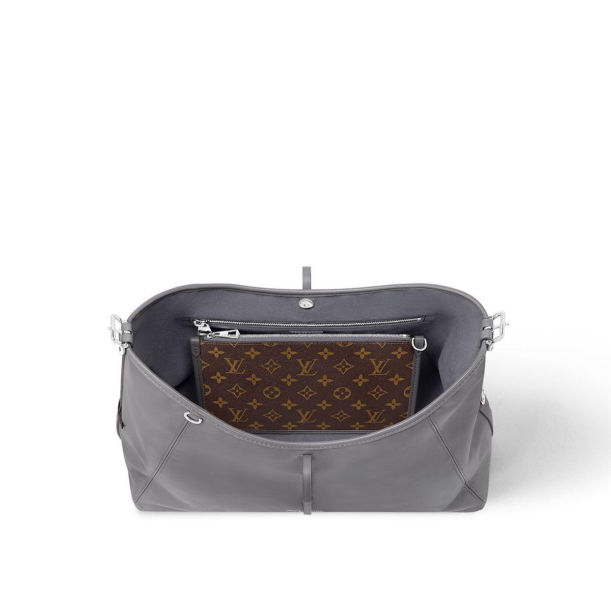 Louis Vuitton CarryAll Cargo Vibe MM Shoulder Bag in Lambskin - Gris Trianon