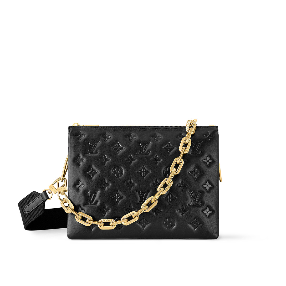 Louis Vuitton Coussin PM Handle Shoulder Bag in Puffy Lambskin - Black