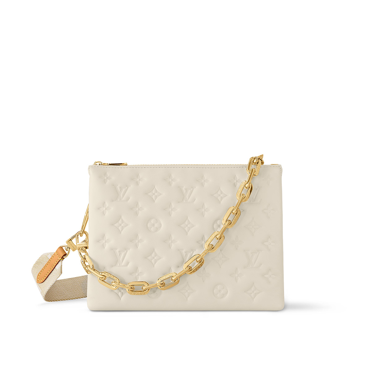 Louis Vuitton Coussin PM Handle Shoulder Bag in Puffy Lambskin - Cream