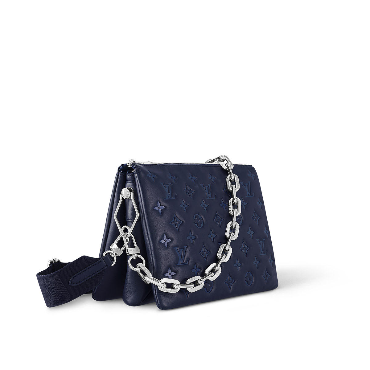 Louis Vuitton Coussin PM Handle Shoulder Bag in Puffy Lambskin - Navy