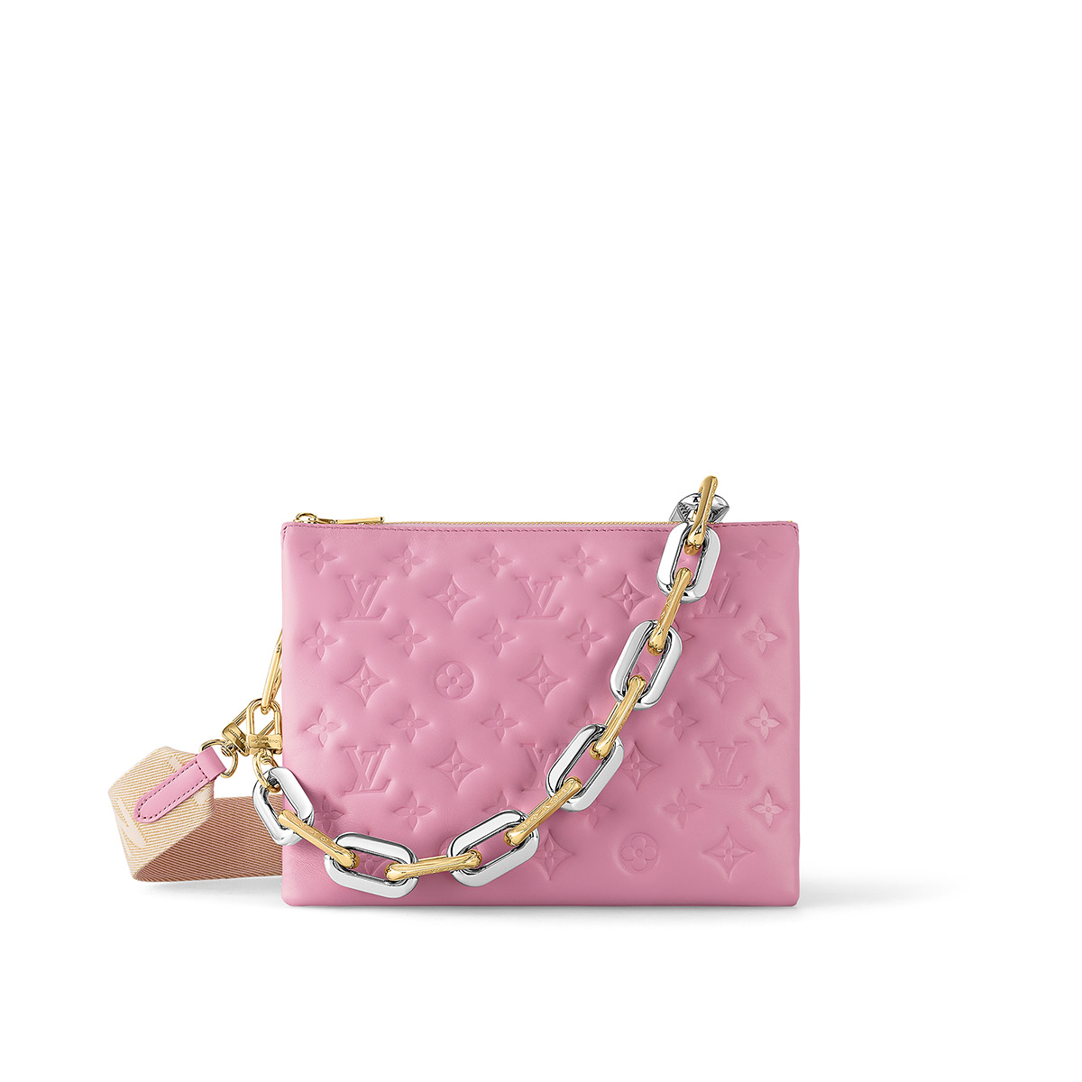 Louis Vuitton Coussin PM Handle Shoulder Bag in Lambskin - Pink