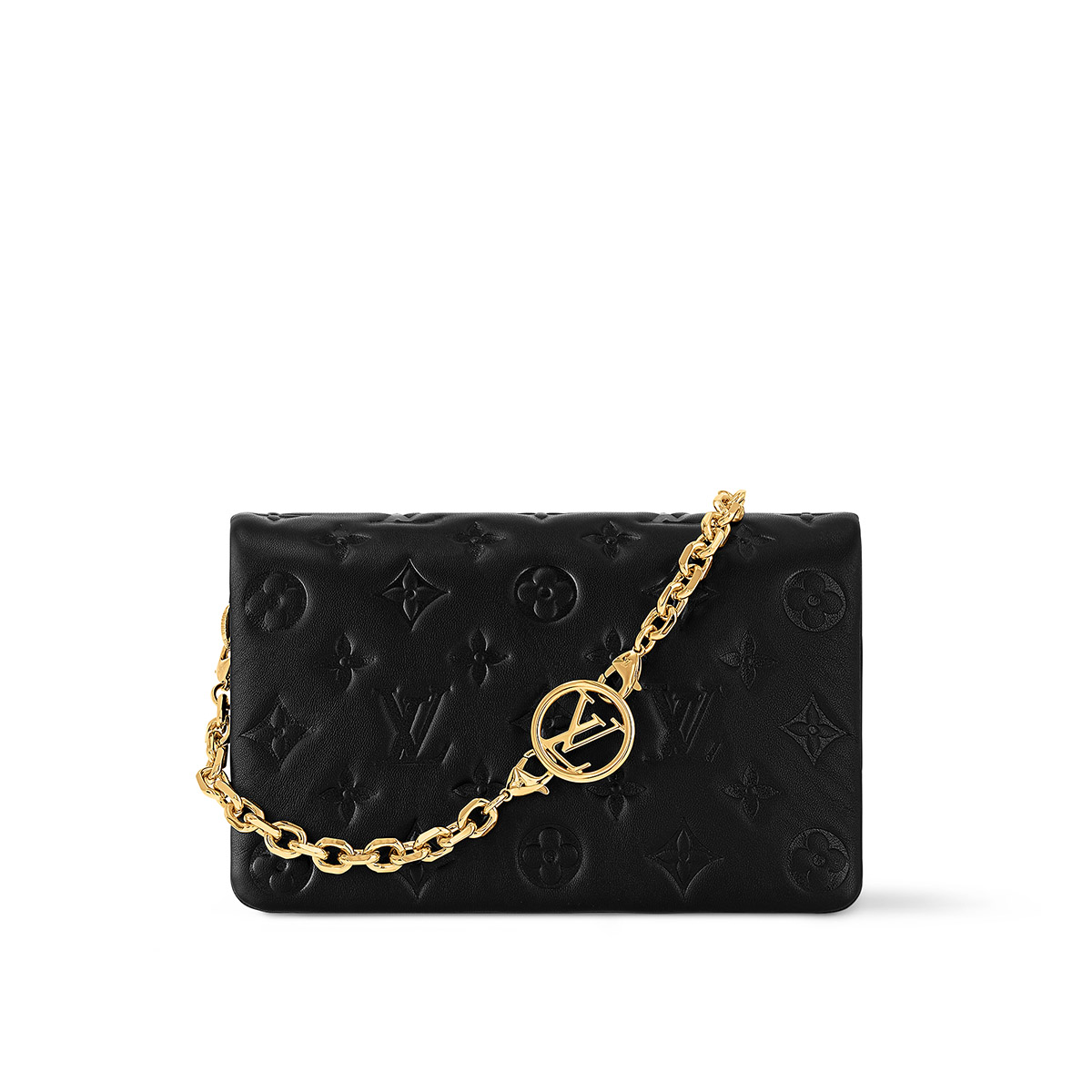 Louis Vuitton Pochette Coussin Handbag in Lambskin - Black