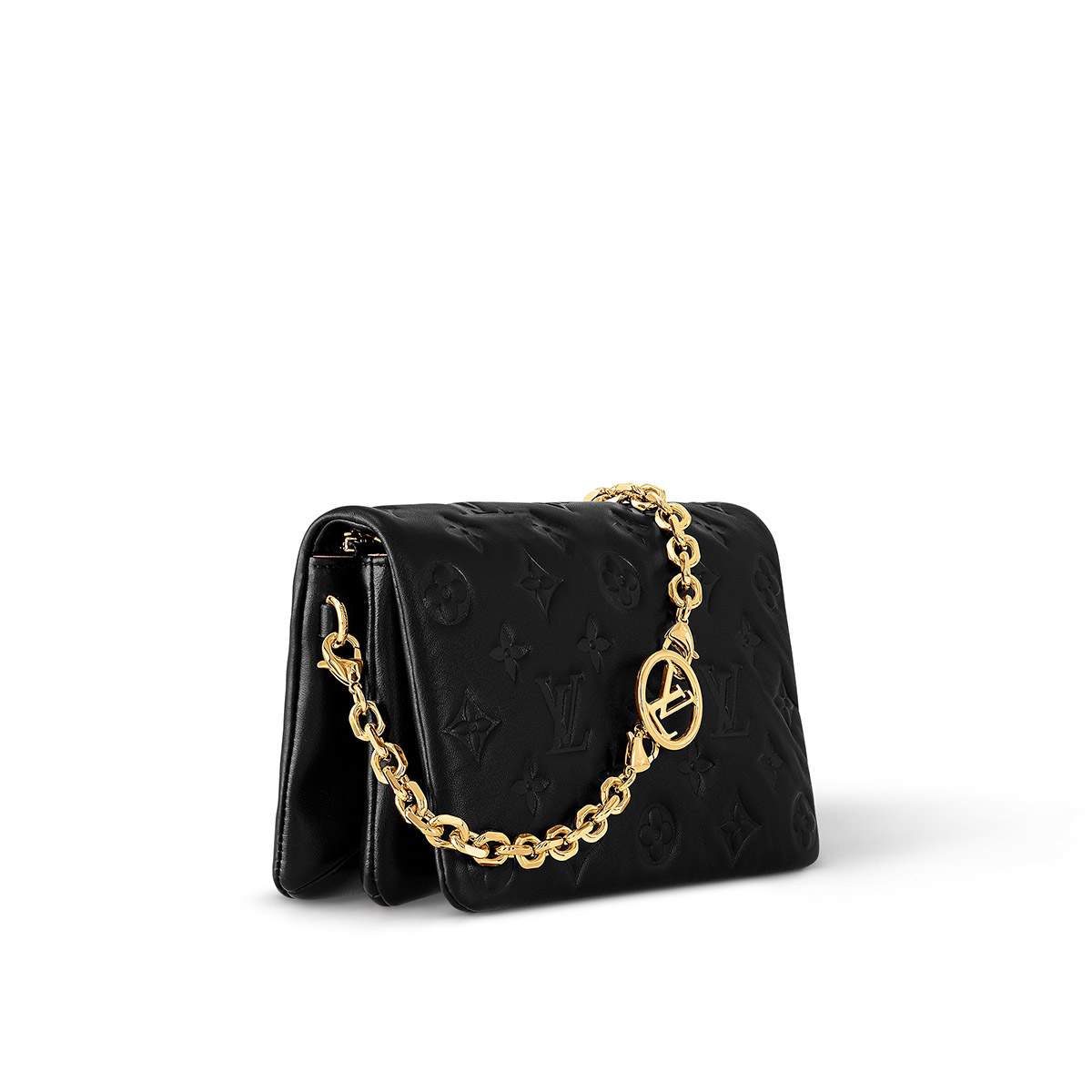 Louis Vuitton Pochette Coussin Handbag in Lambskin - Black