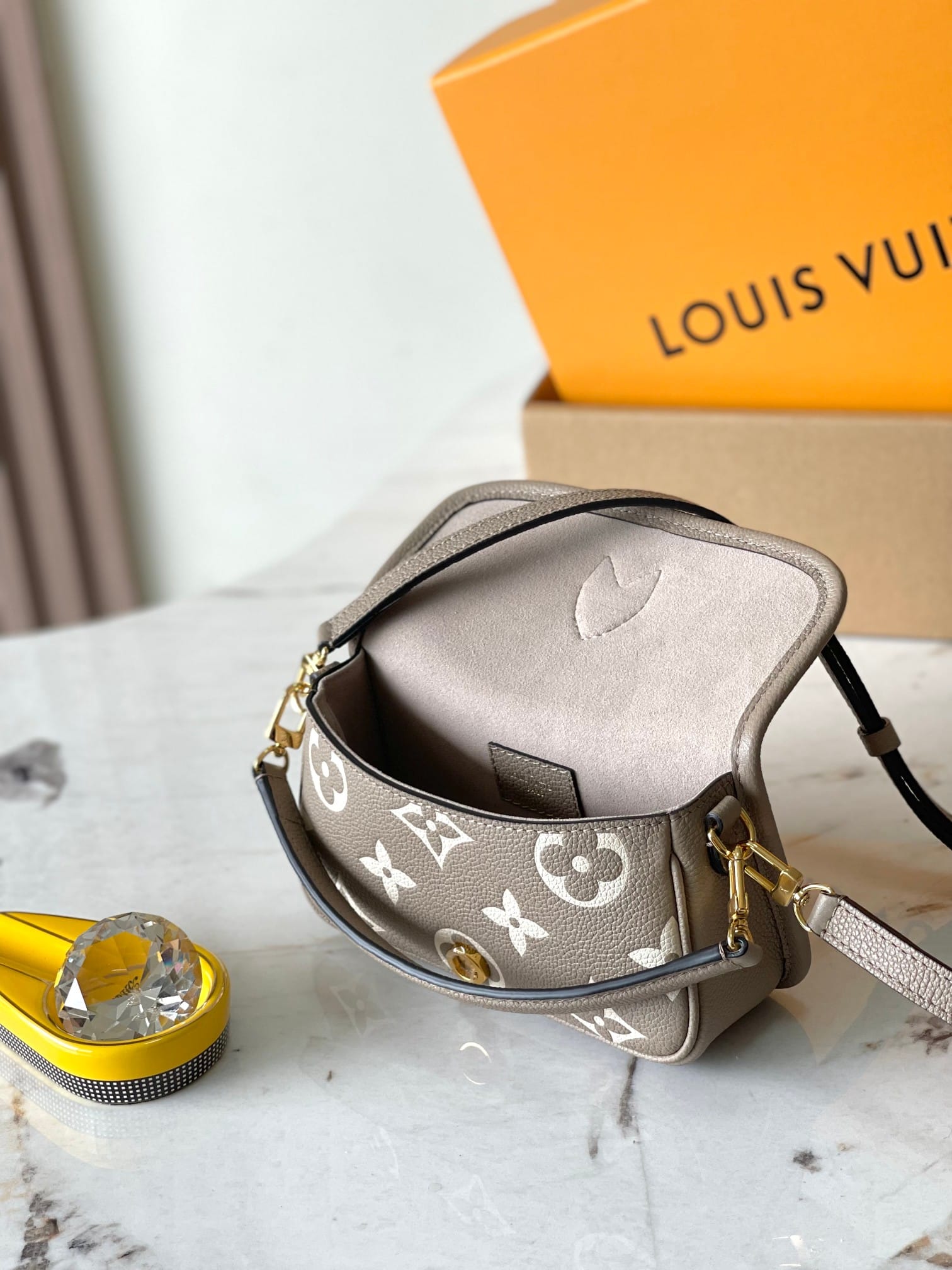 Louis Vuitton Nano Diane Handle Shoulder Bag in Bicolor Monogram Empreinte Leather