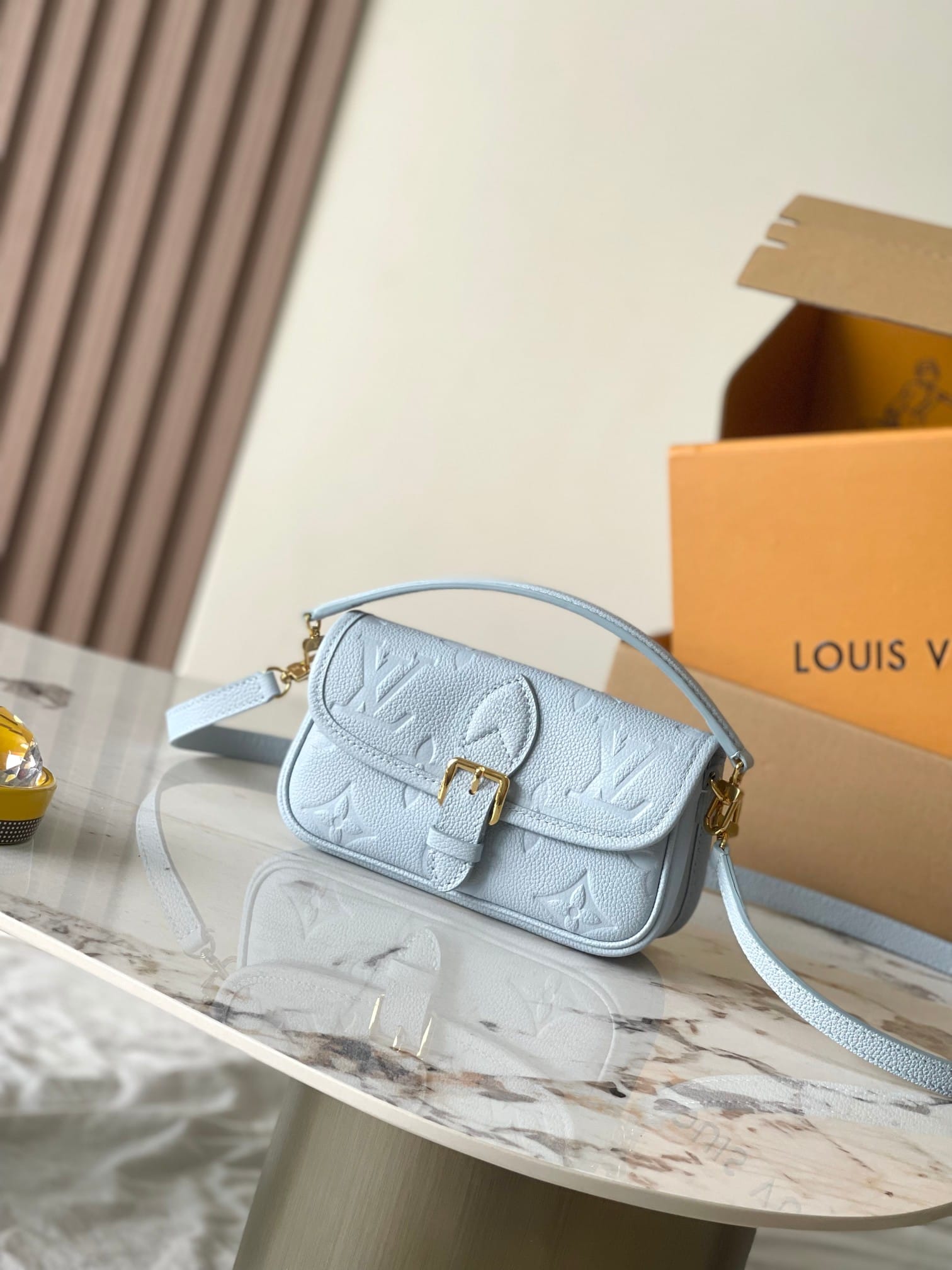 Louis Vuitton Nano Diane Handle Shoulder Bag in Monogram Empreinte Leather - Olympe Blue