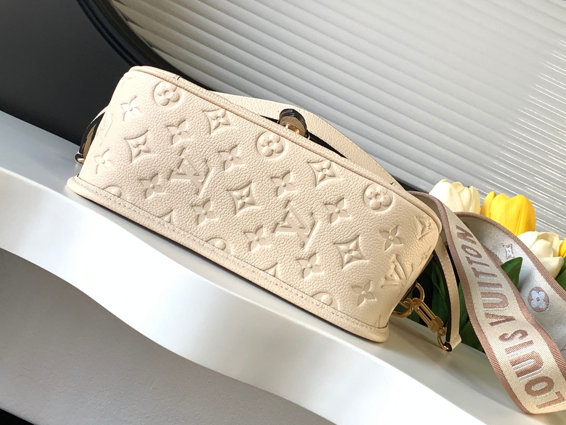 Louis Vuitton Diane Handle Shoulder Bag in Monogram Empreinte Leather - Cream