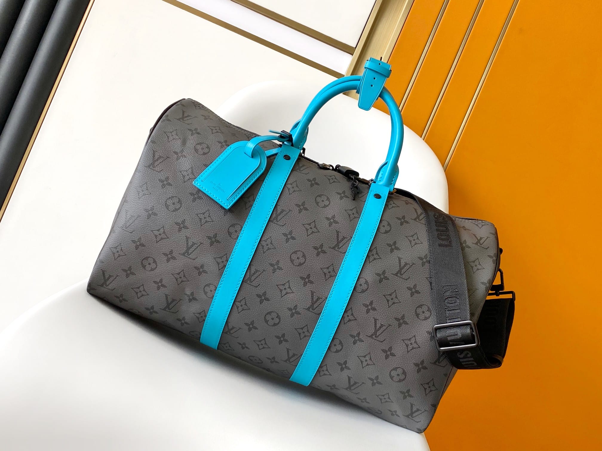 Louis Vuitton Keepall Bandoulière 45 Bag in Monogram Canvas - Turquoise