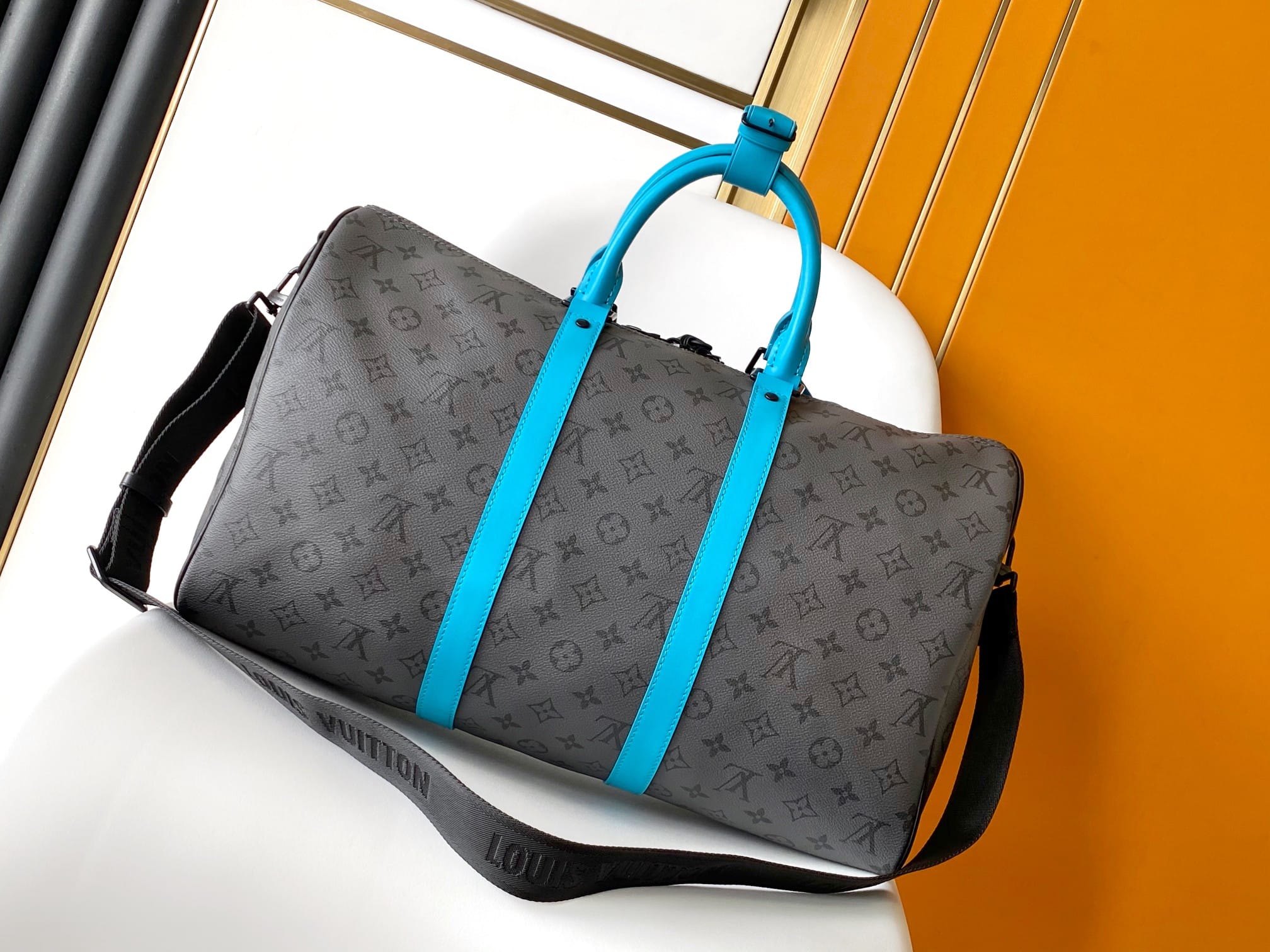 Louis Vuitton Keepall Bandoulière 45 Bag in Monogram Canvas - Turquoise